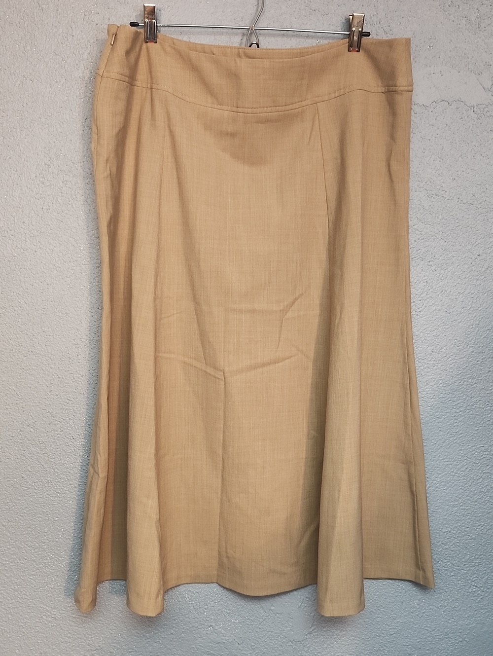 lei Tan A-Line Skirt with Subtle Flare